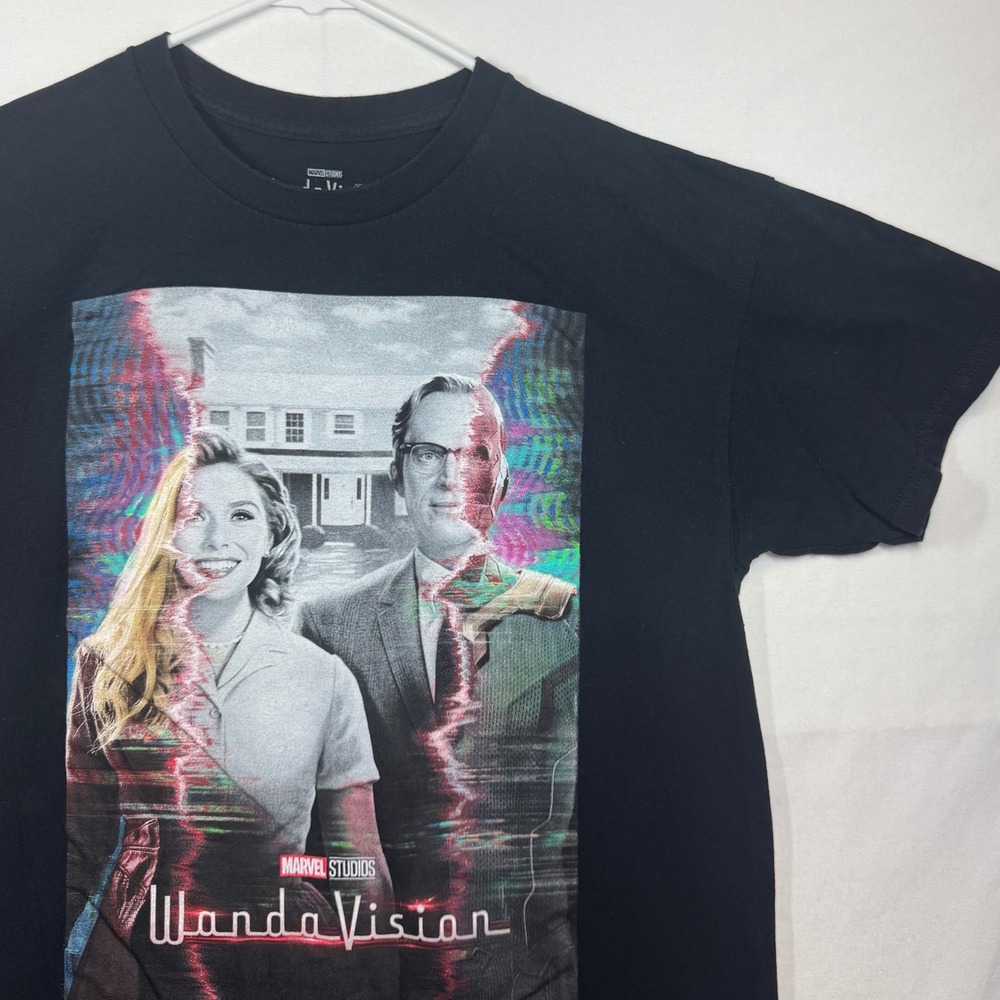 Marvel‎ WandaVision Graphic Tee Black Short Sleeve T-Shirt Sz Large